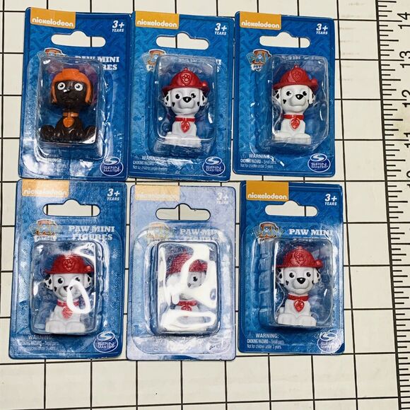 Lot of 6 Nickelodeon Paw Patrol Mini Figures Zuma Orange Hat Marshall Fire Dog - Picture 12 of 12